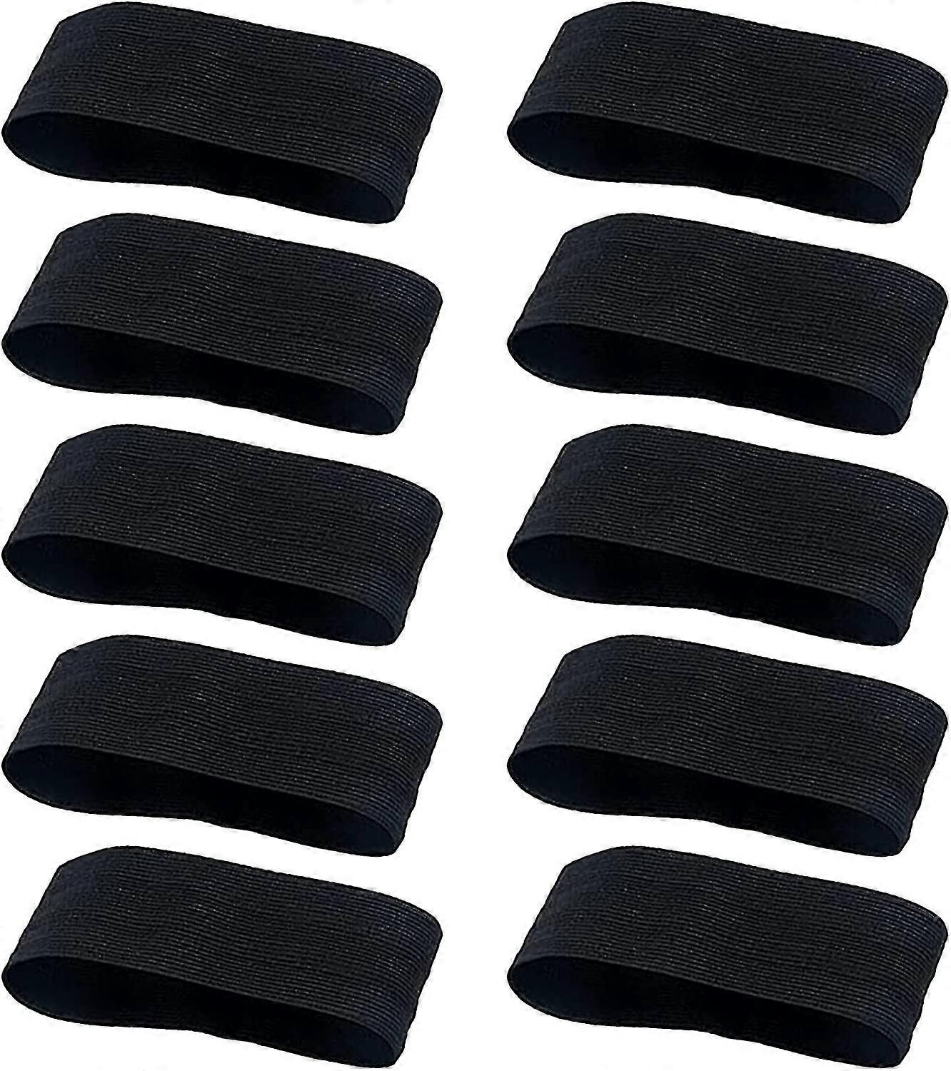 10個の黒い腕章フットボール、伸縮性のある黒い腕章喪のバンド、ループ閉鎖スポーツエクササイズの腕章、サッカーのための黒い腕章、ランニング、再