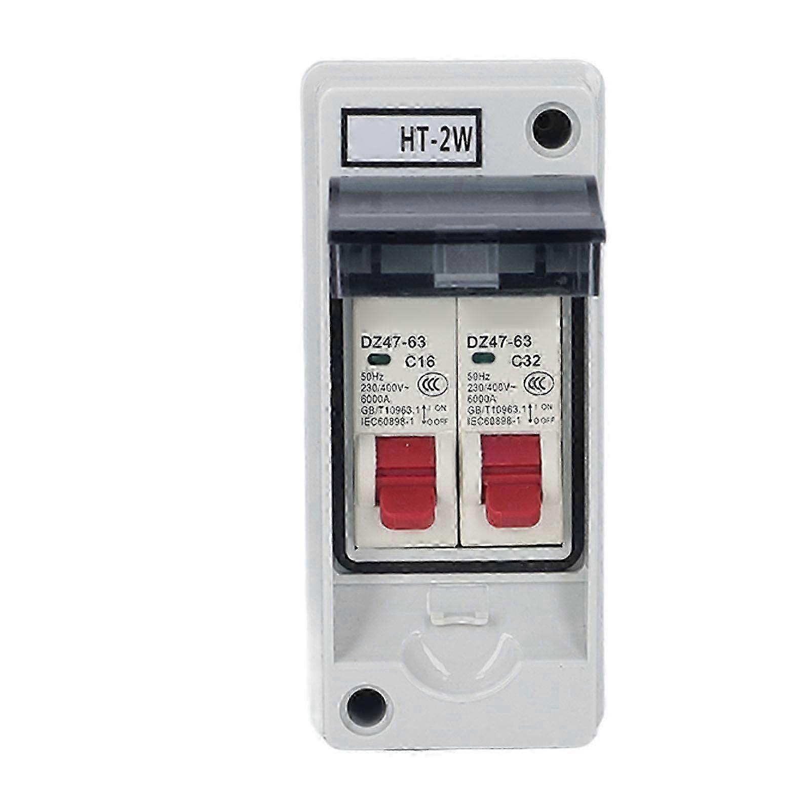 Distribution Box IP65 Waterproof 2 Way Flame Retardant MCB C Type Distribution Case for Outdoor Use 16A 32A