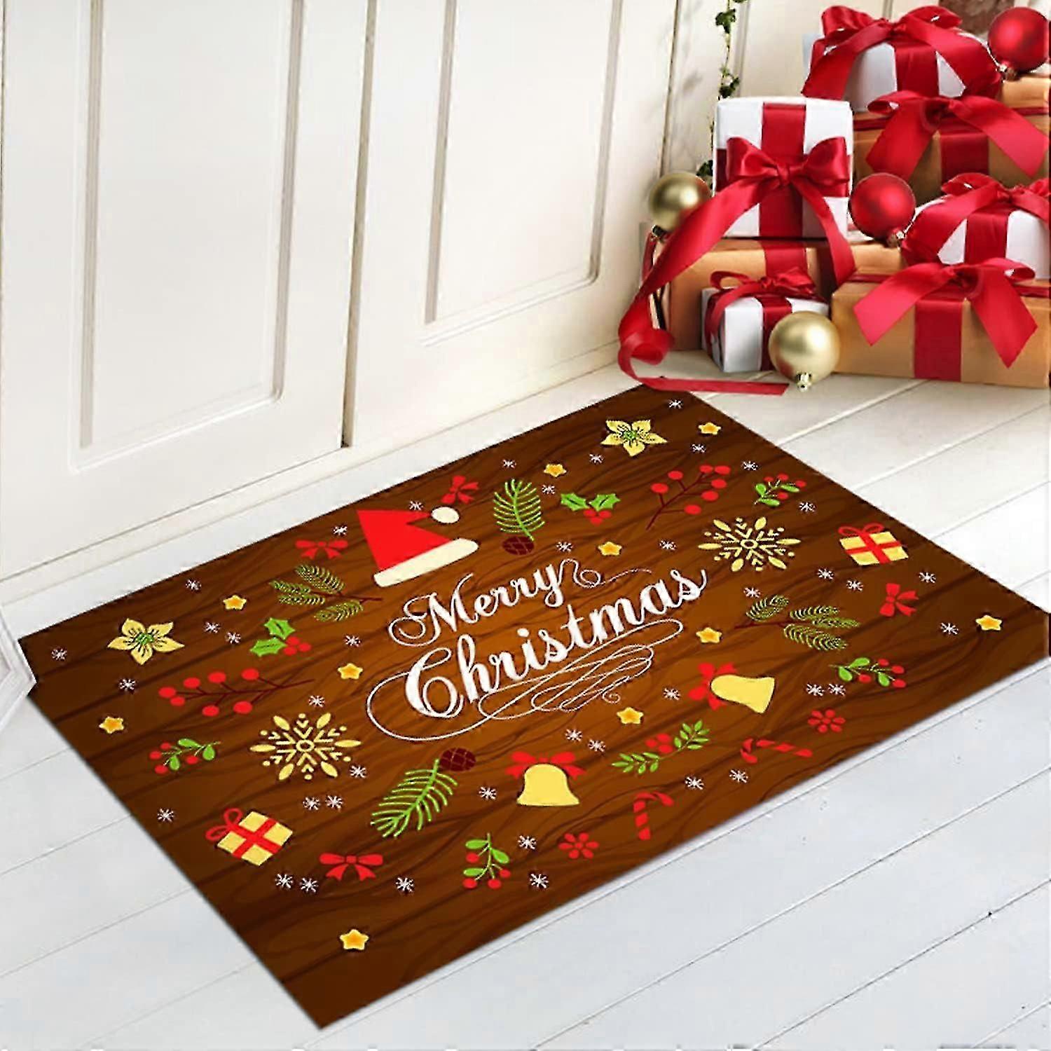 Christmas Doormat, Christmas Floor Mat, Non-Slip Bath Mat, Christmas Entrance Mat, Absorbent Doormat, Christmas Decoration Rug