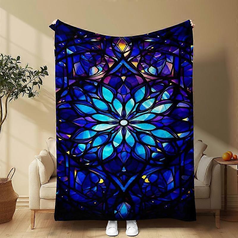 Floral Pattern Soft Blanket, 1 Count Colorful Throw Blanket, Air-conditioned Room Blanket, Warm Nap Blanket for Home & Office & Travel