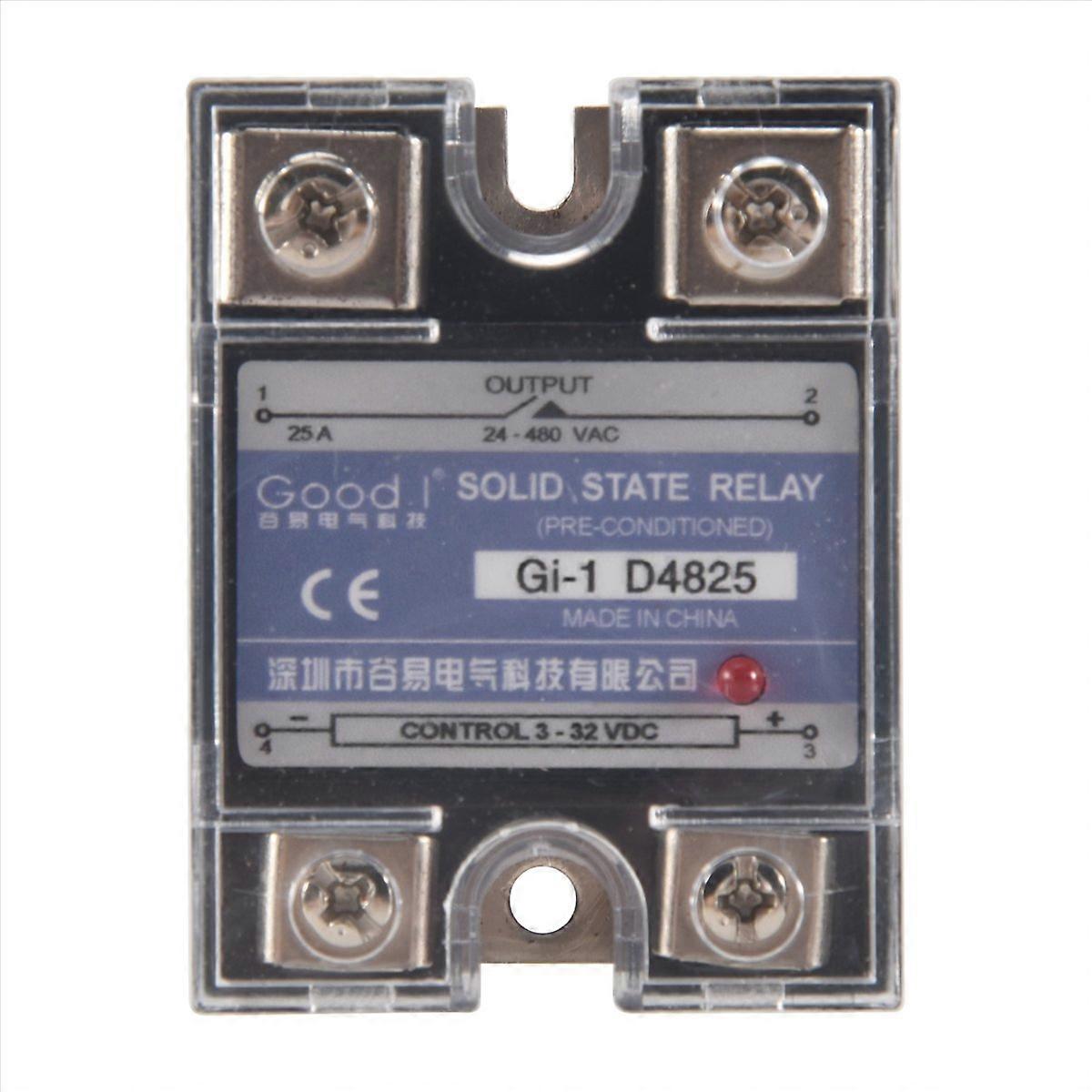 SSR 25A 3-32V DC To 24-480V AC Single Phase Solid State Relay