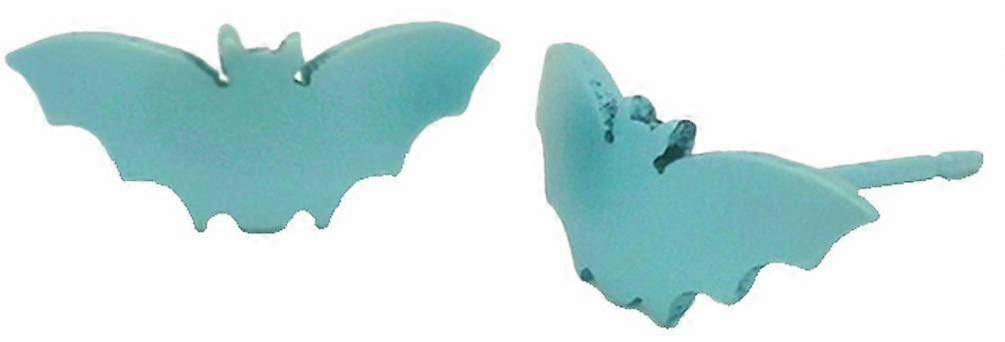 Ti2 Titanium Bat Stud Earrings - Light Blue