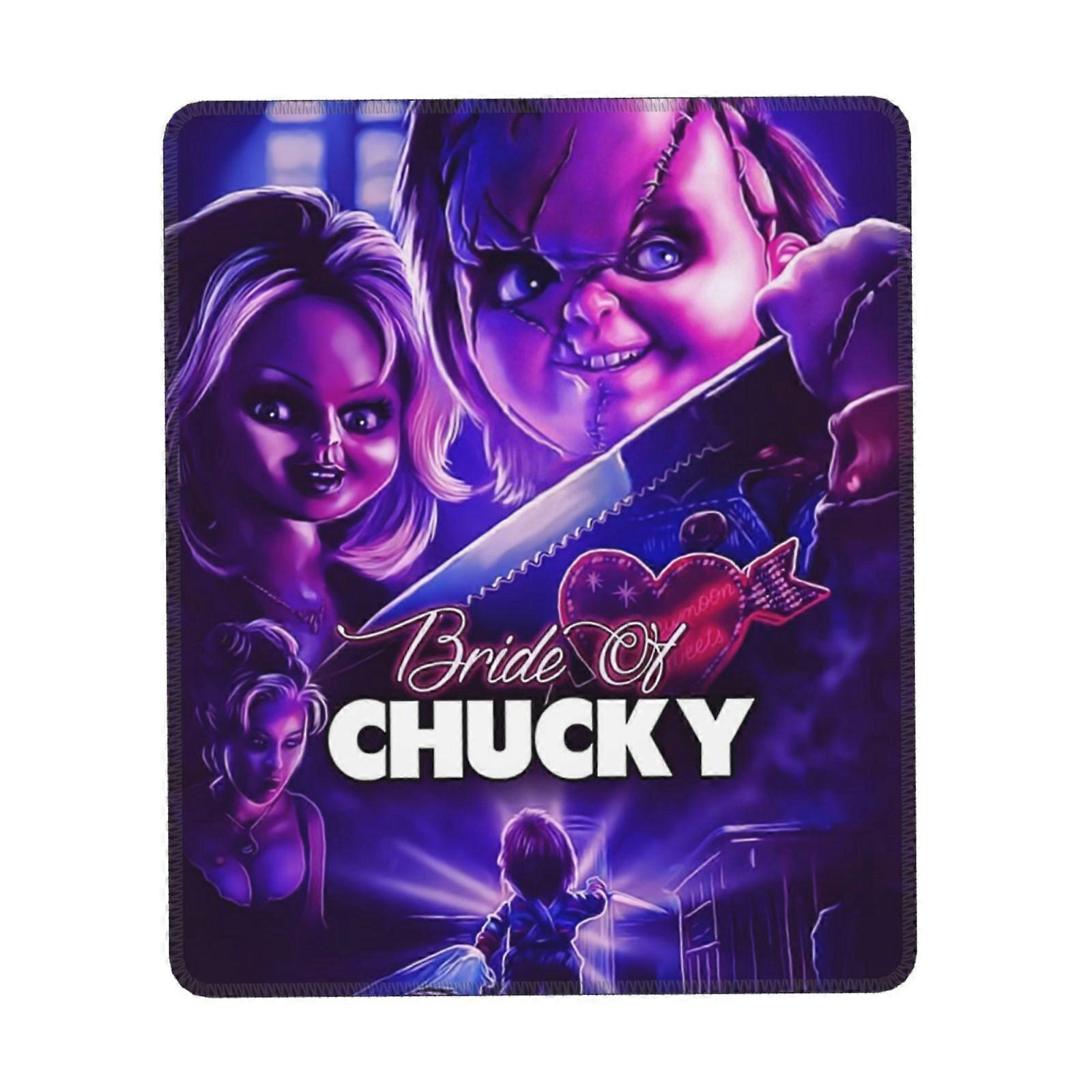 Bride Of Chucky Mouse Pad with Stitched Edge, Non-Slip Rubber Base, Washable Lycra Cloth, Compatible with Computers and Laptops