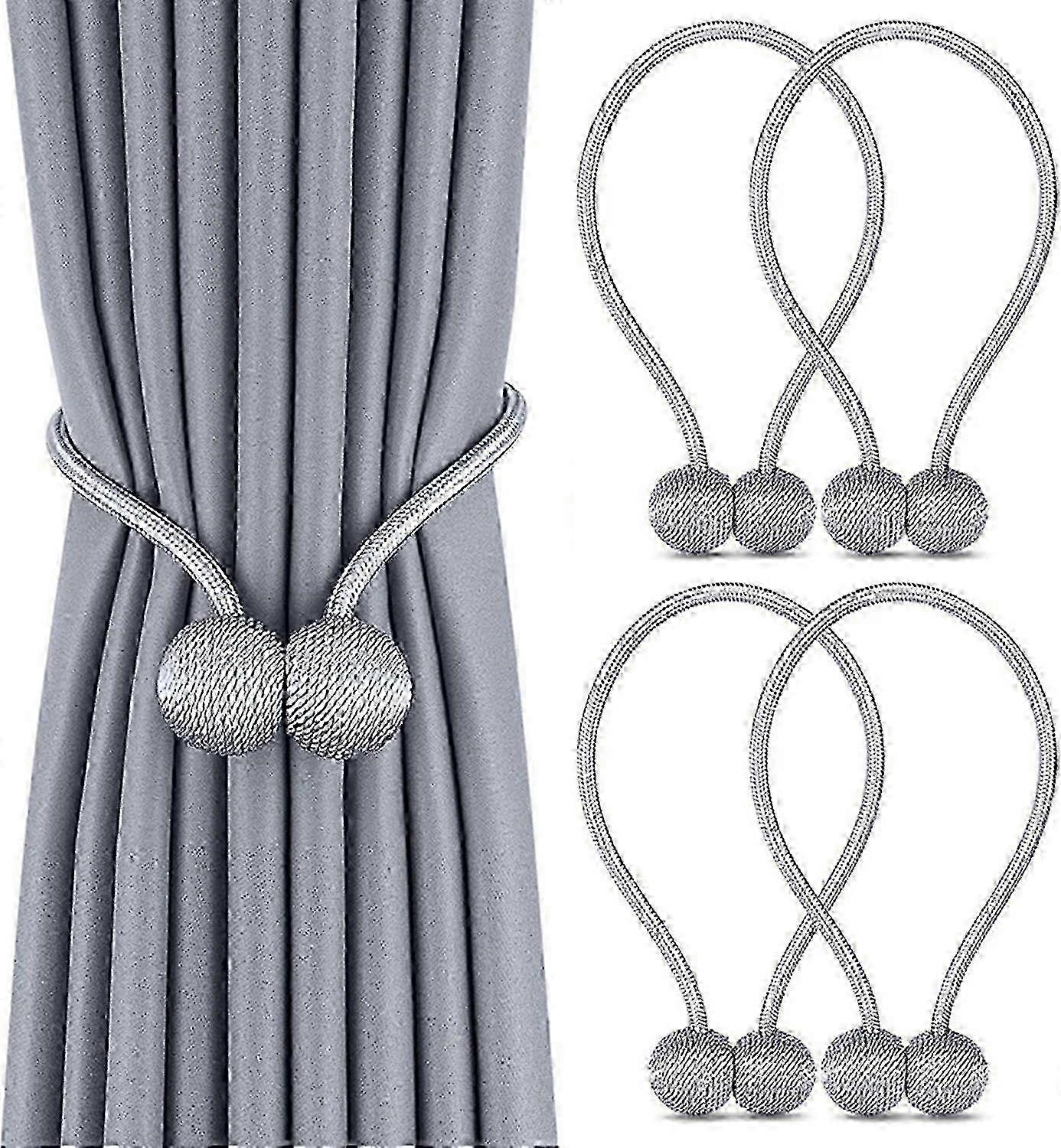 Strong Magnetic Properties Curtain Holdbacks, Adjustable Length Tiebacks for No Drilling Installation, Contemporary Design and Waterproof for 2025