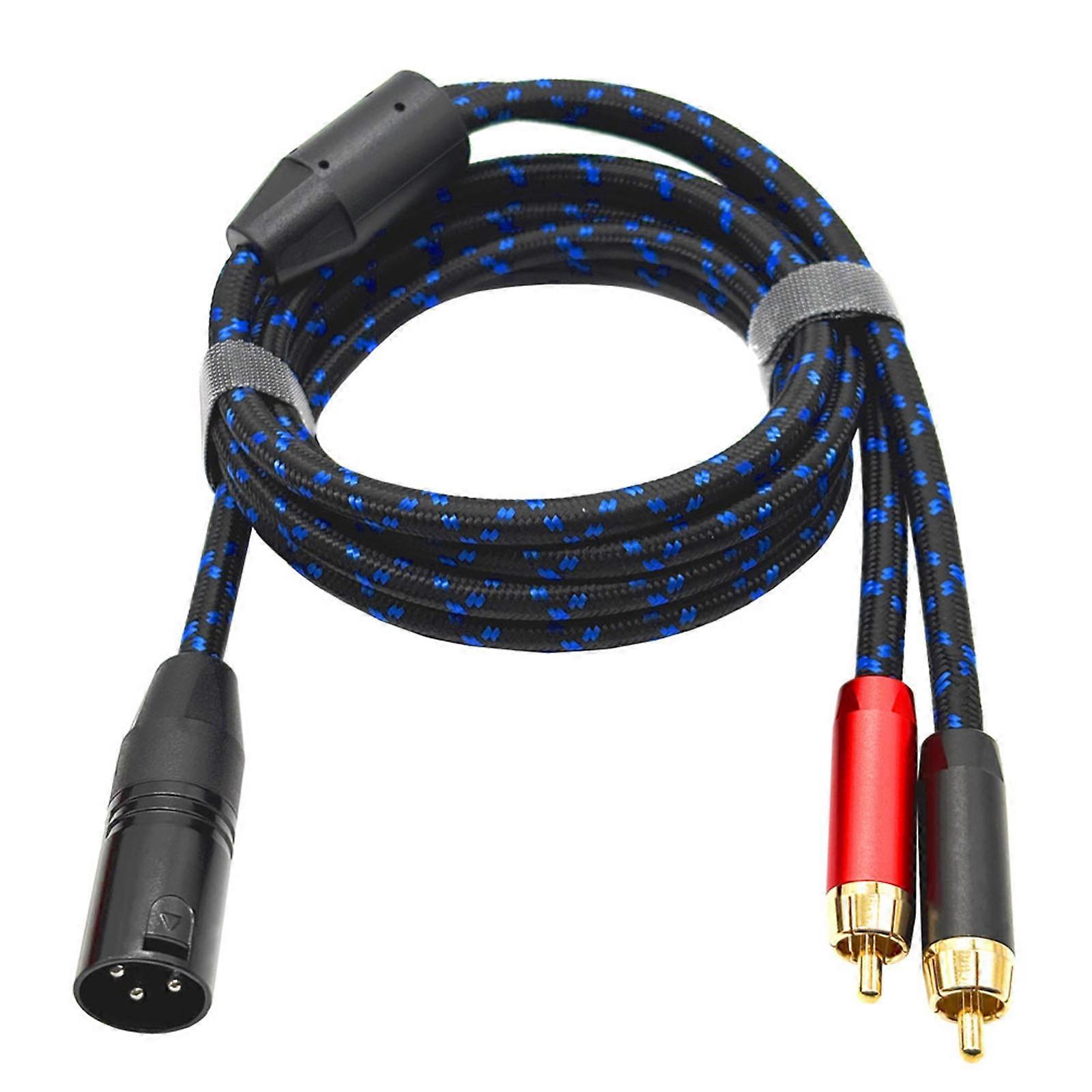 3Pin to 2RCA Splitter Cable Wire Shielded Interferences Resistant for Studio Equipment and Live Performances Multicolor