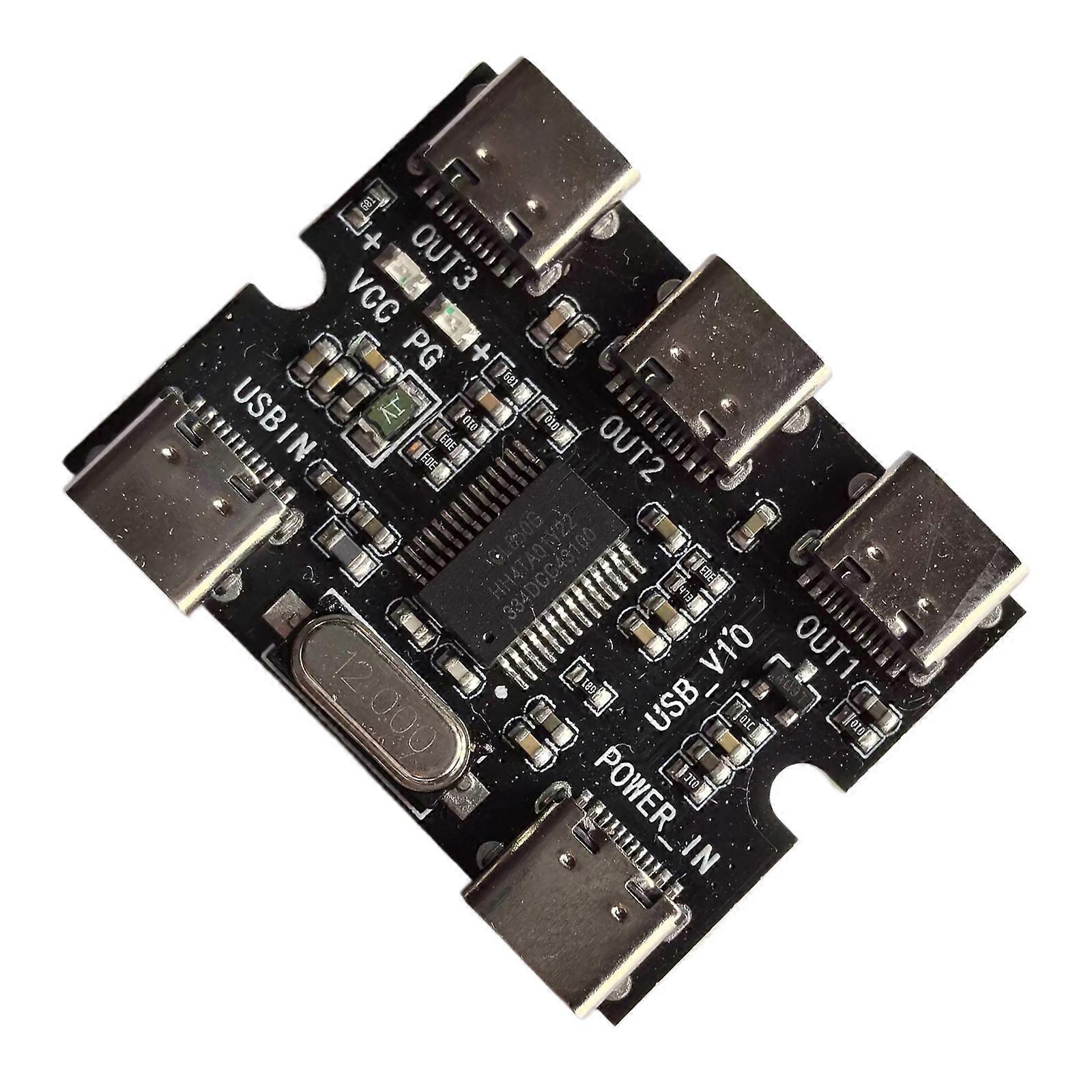 USB C Electrical Power Charging Station Splitter 1 In 3 Out with Power Port For Mobile Phone Tablets Laptop Multicolor