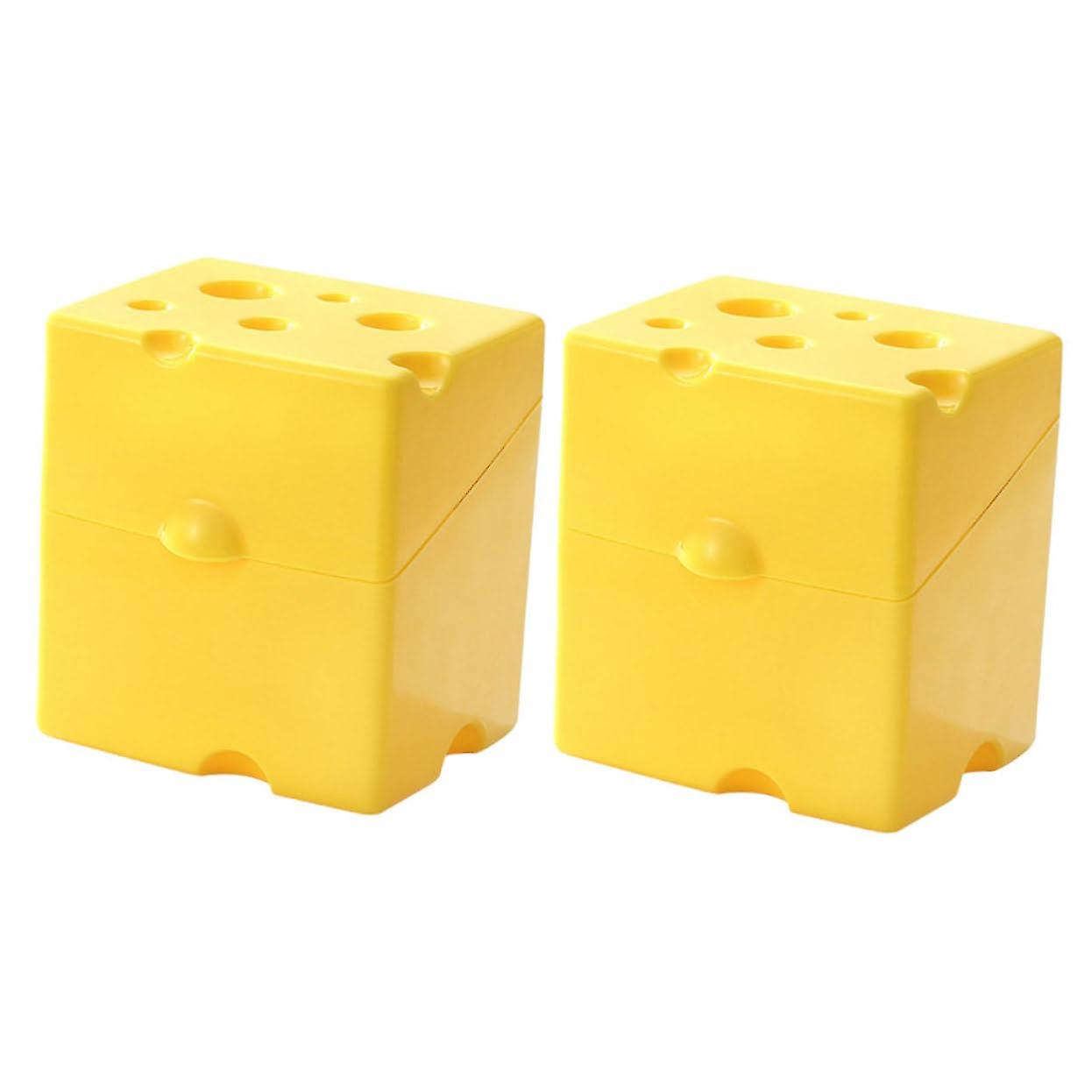 Cheese Storage Container with Airtight Lid Set of 2 for Fridge Sliced Cheese Keeper