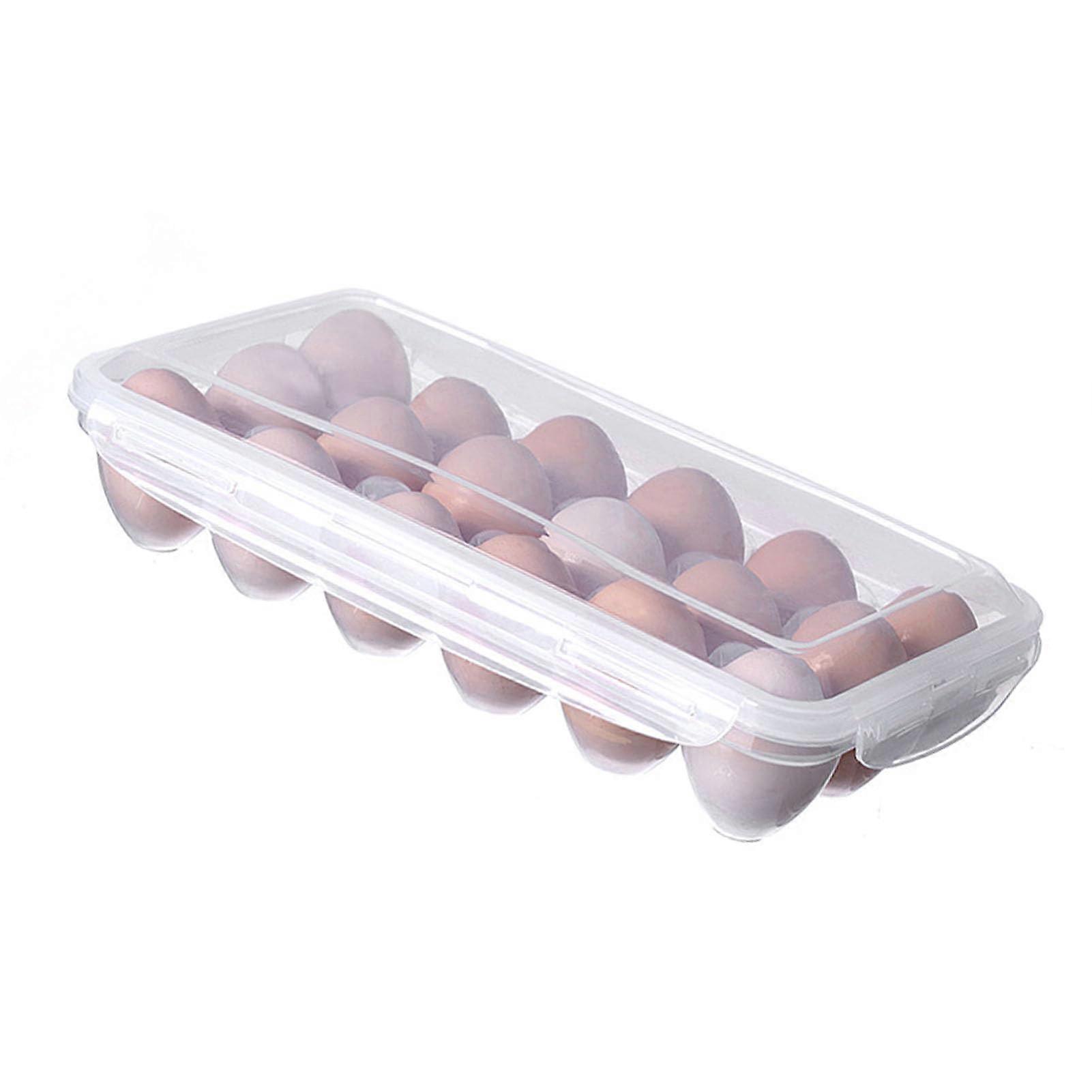 Egg Container 18Slot Clear Stackable Egg Storage Container Freshst For Fridge And Refrigerator Use
