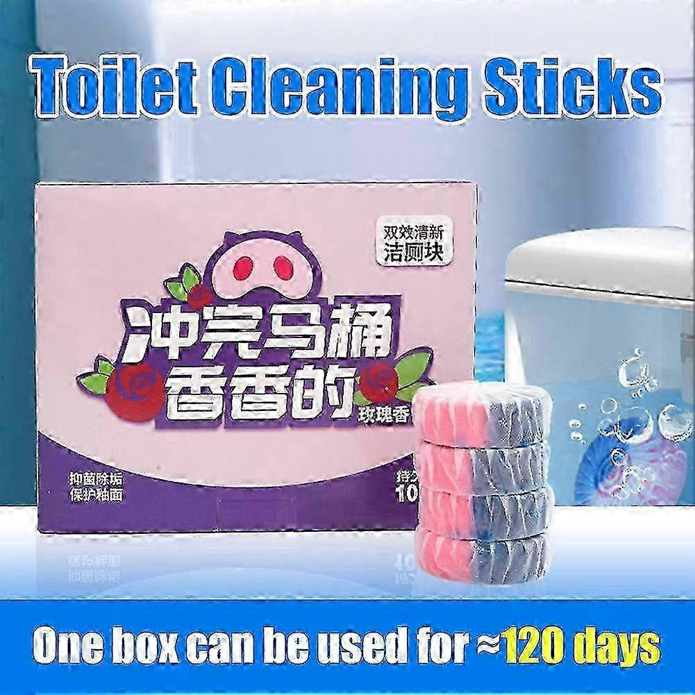 Rose double effect toilet cleaning block cleaning agent double color deodorant