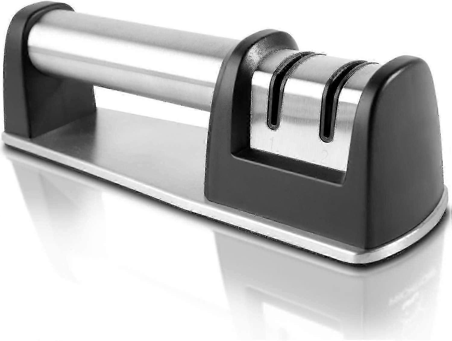 Precision Knife Sharpener with Diamond Coated Wheels - 2-Stage Sharpening