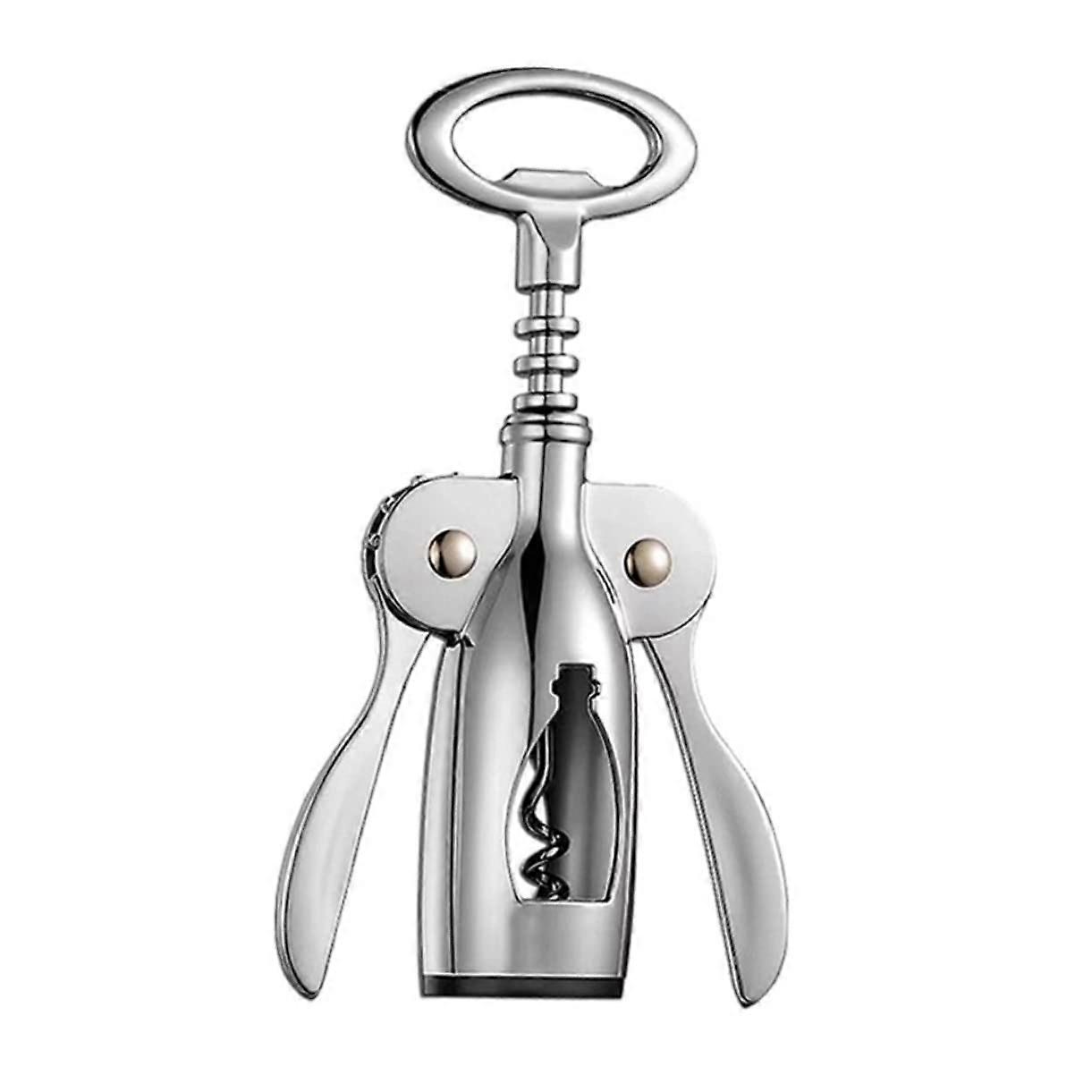 Red Wine Corkscrew Wing Bottle Opener with Compact Design for Home, Picnic and Gathering Use