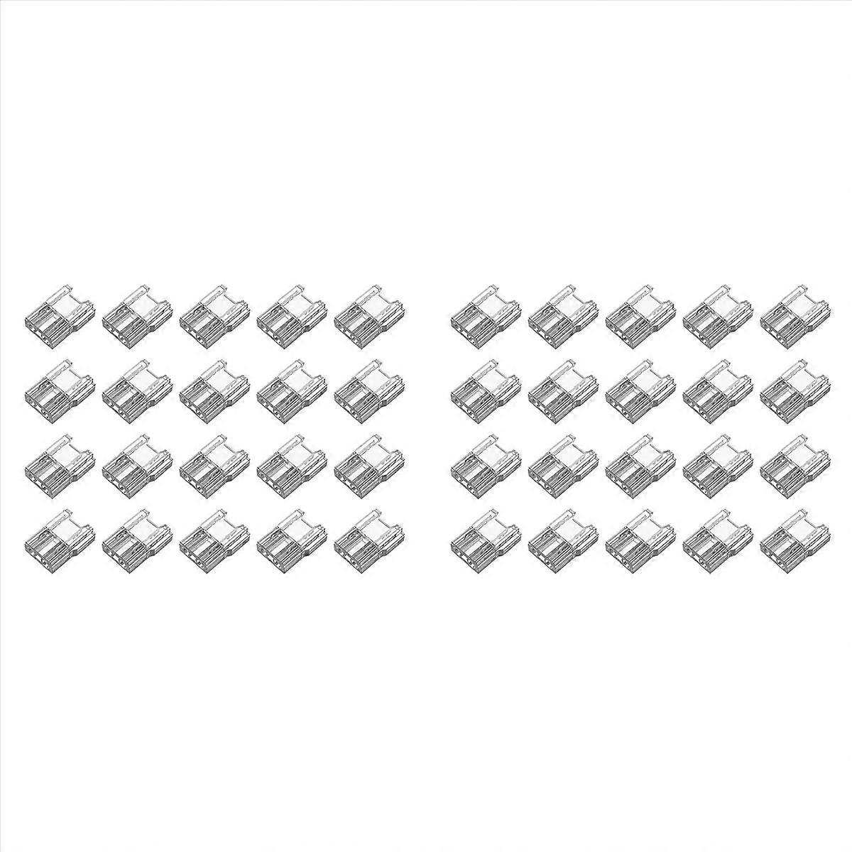 LED Light Strip Connectors 40pcs 2Pin Strip to Wires LED Tape Light Connectors,Transparent Solderles