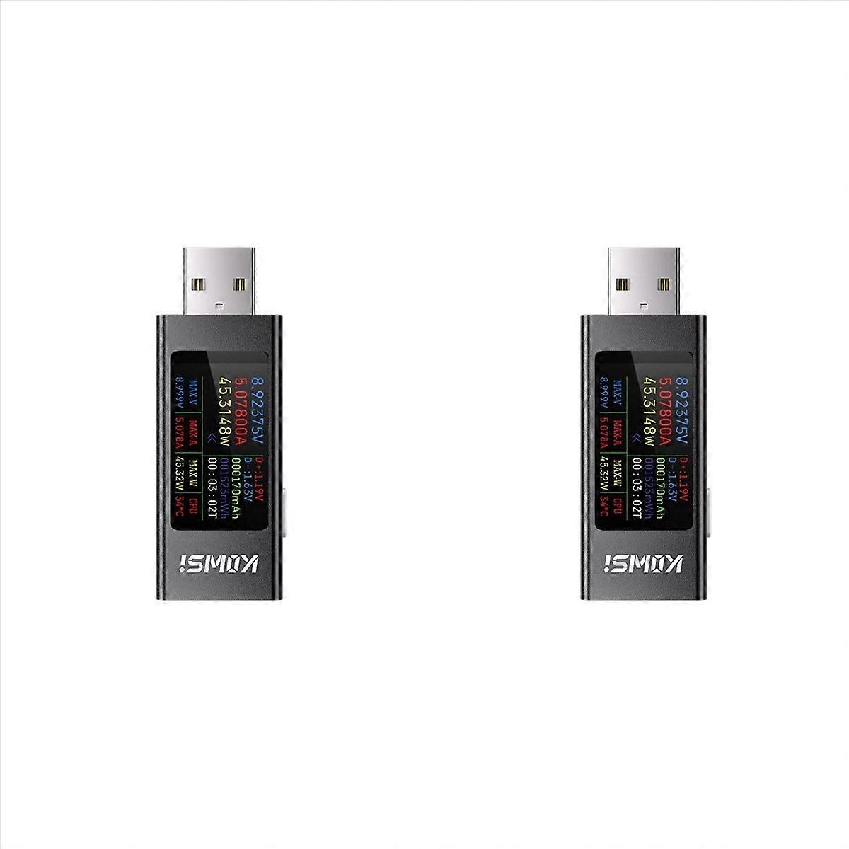 2X USB Ammeter Multi-Function Digital Display DC Voltage Ammeter Power Meter Cell Phone Charging Tes