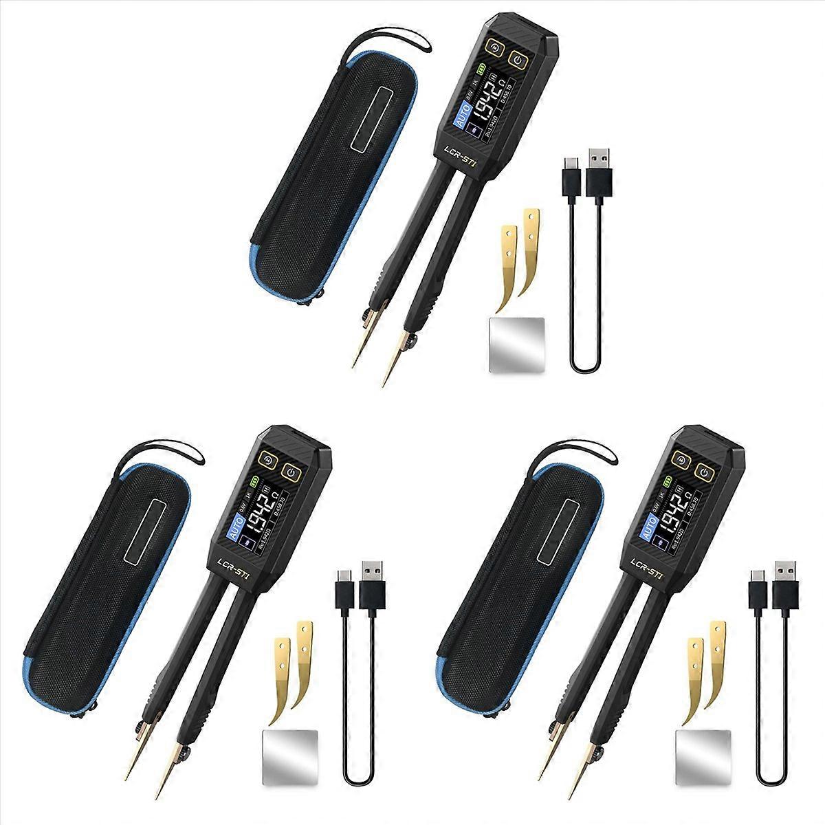 3X -ST1 10KHz Meter Tweezer, Mini Smart SMD Tester,Auto Component Recognition Electronic Component A