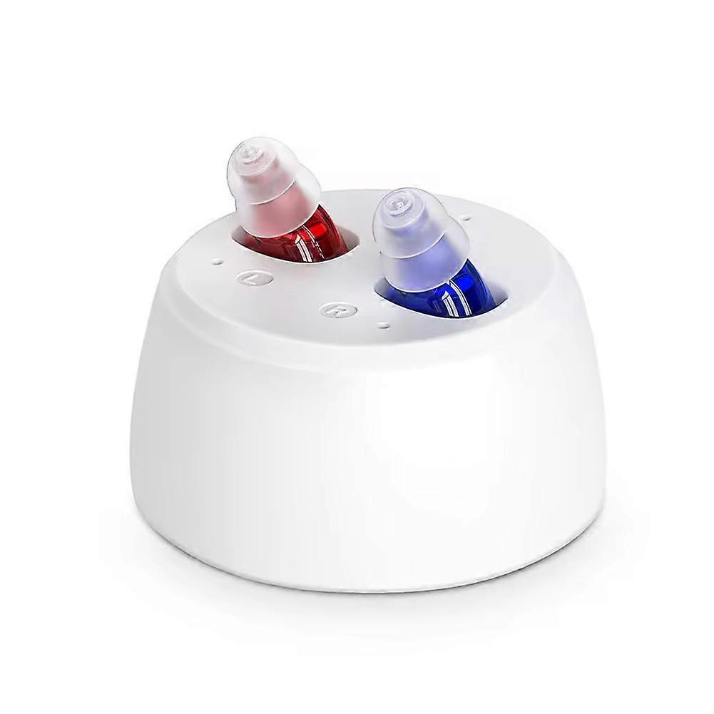 Rechargeable CIC Hearing Aid Invisible Mini Sound Amplifier with Noise Reduction Charging Case All Day Use for Seniors