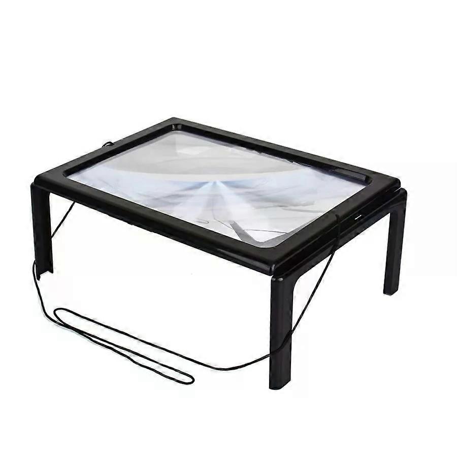 A4 Reading Magnifier 3X Large Full Page Foldable Desktop Magnifying Glass With LED Lights For Seniors Low Vision Book Reading