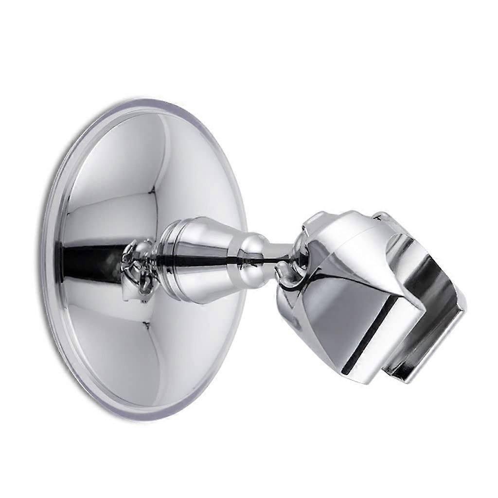 Adjustable Suction Cup Shower Head Holder No Drill Chrome Plated ABS Removable Bracket 8x10cm
