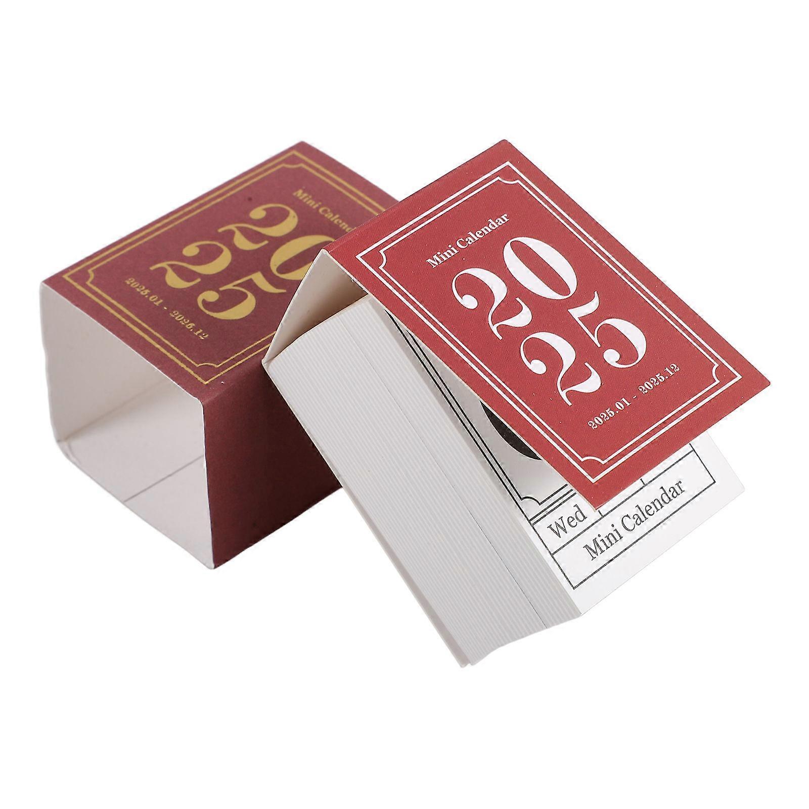 Retro Mini Calendar Standing Who Need Time Management Red 1Pcs