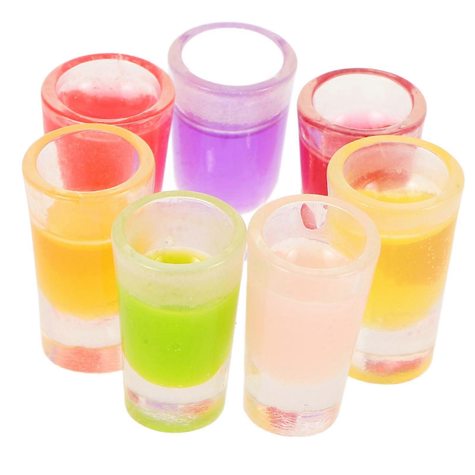 Assorted Color Fruit Juice Cup Model Mini House Beverage 7Pcs Set