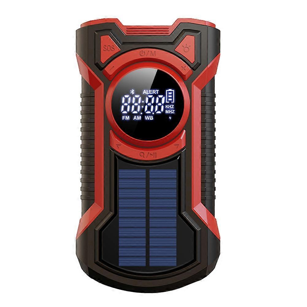Hand Crank Solar Radio Portable AM/FM/NOAA Weather Radio with LED Flashlight Bluetooth 5.0 Speaker Emergency Radio-A