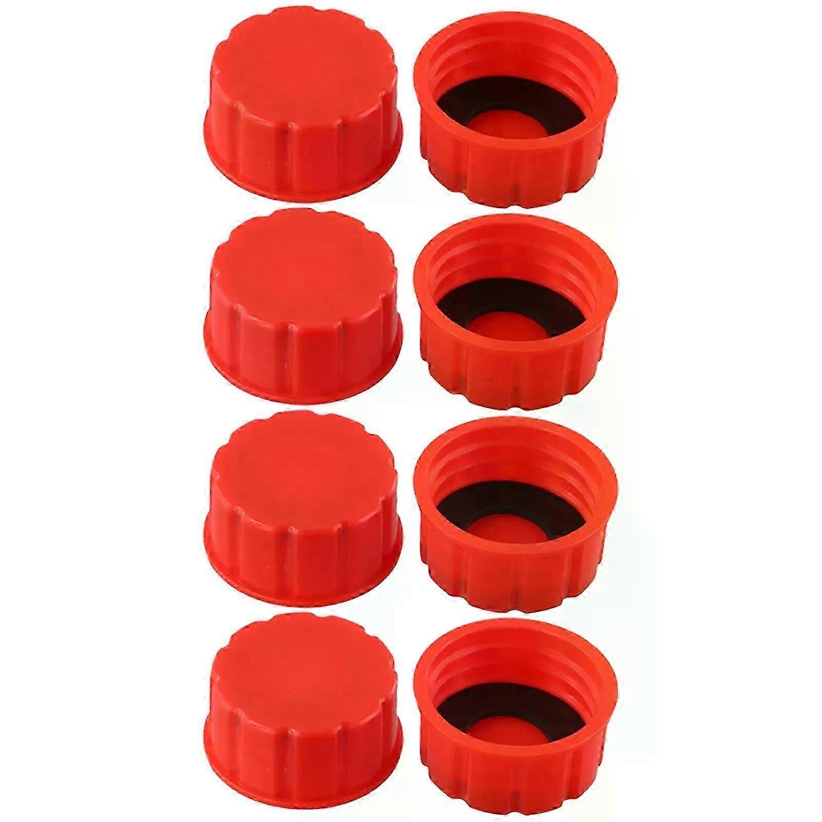 8PCS Solid Base Cap Kit 175 Red Coarse Thread Gas Can Replacement Gas Tank Solid Bottom Cap For Most Standard Opening Gas
