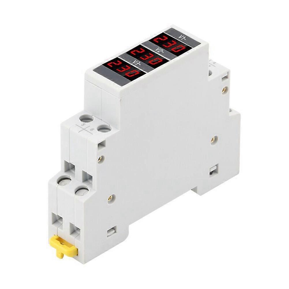 Modular LED Digital Three-Phase Voltmeter for Din Rail Voltage Meter AC80-500V