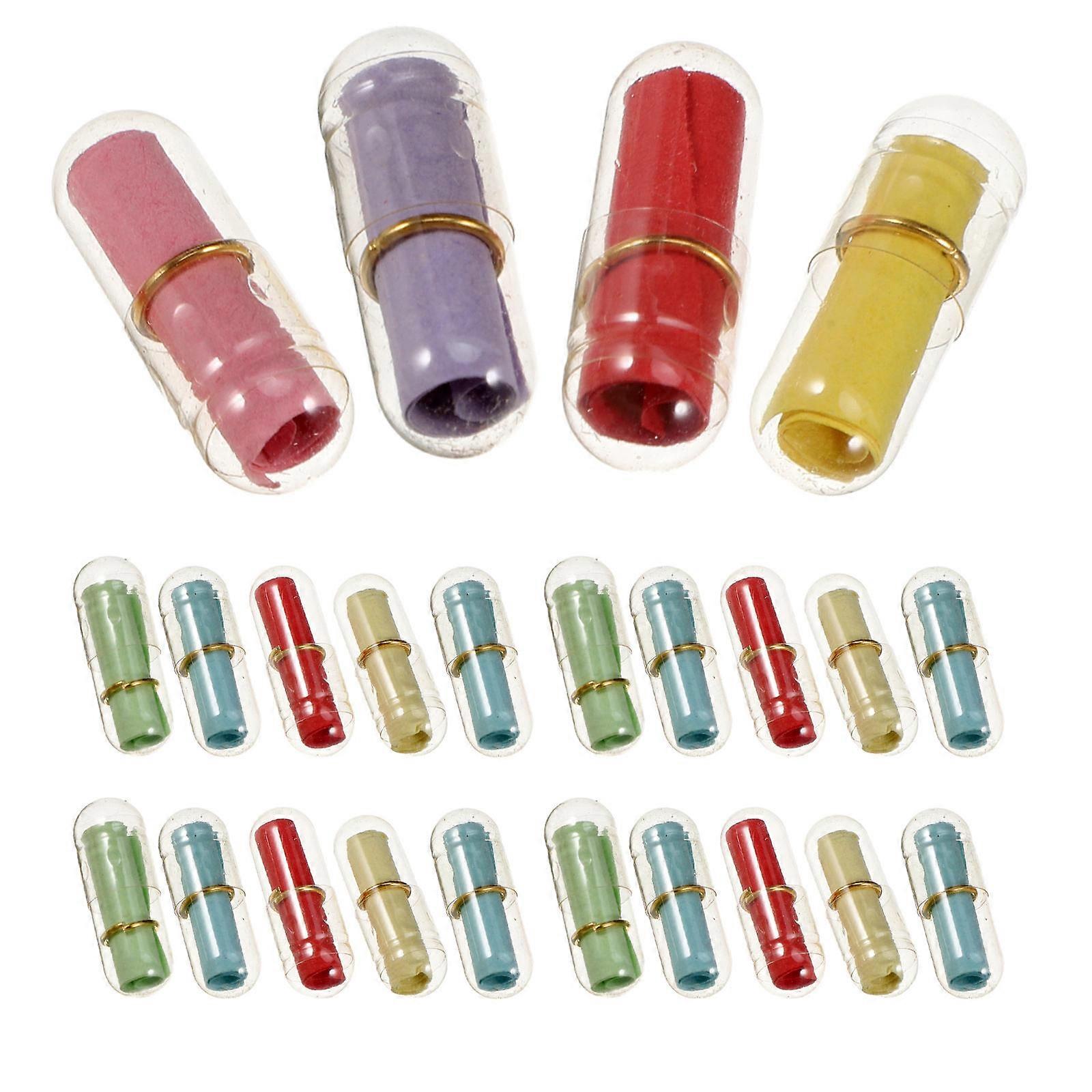 Mini Wishing Bottle for Decoration with Blank Note Inside Assorted Color Plastic 50pcs