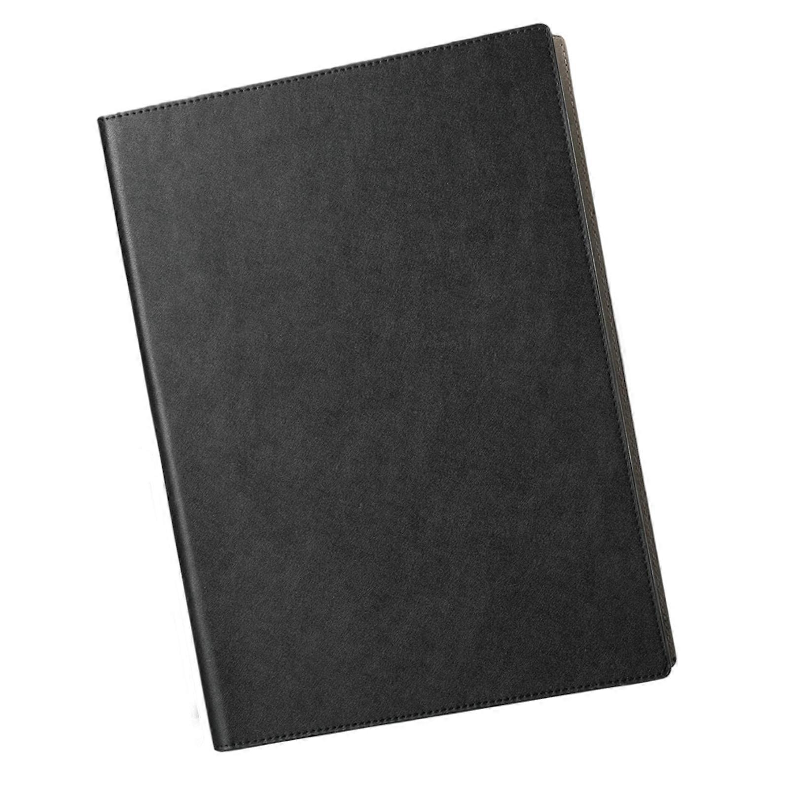 Chemises A4 compactes avec fermeture magnétique et couverture en PU pour un transport facile et un classement organisé au travail (noir)