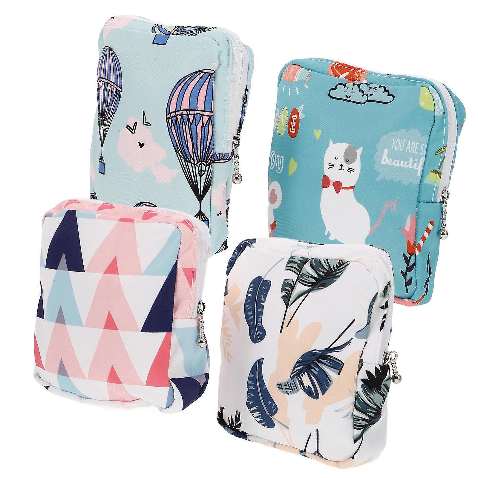 Sanitary Napkin Storage Bag for Travel Use 4Pcs in Assorted Color