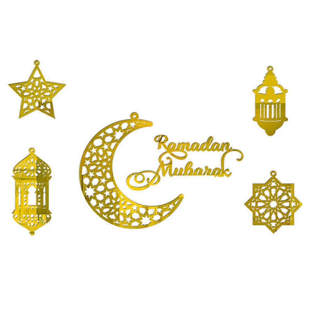 Eid Mubarak Bunting Islamic Decorations For Home Creative Pattern Pendant Ornaments 1Set
