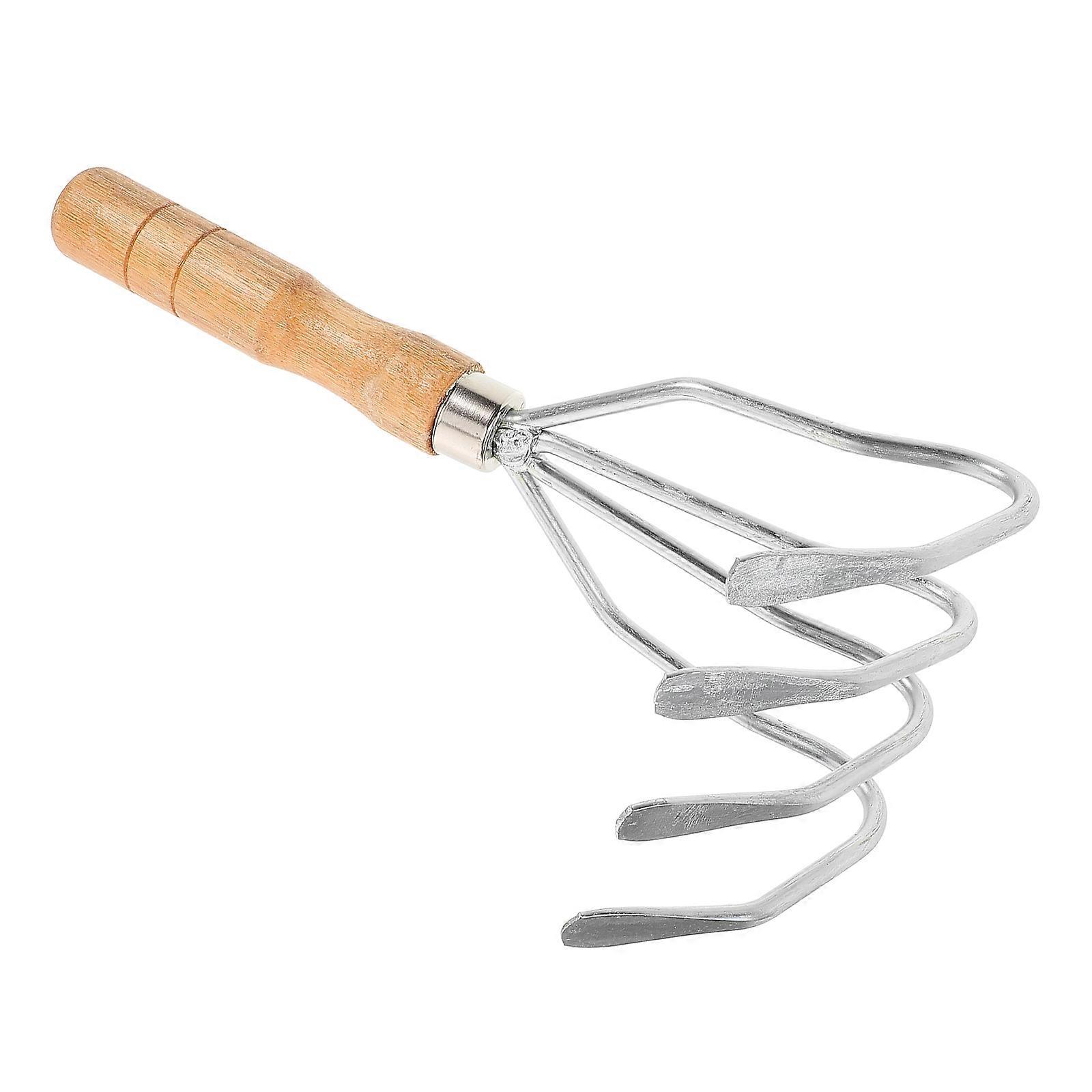 Clam Rake Handheld Clamming Rake for Digging Shells Silver Claw Tool