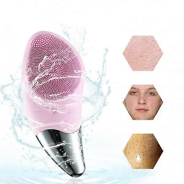 Vibrating silicone facial cleanser, Pink