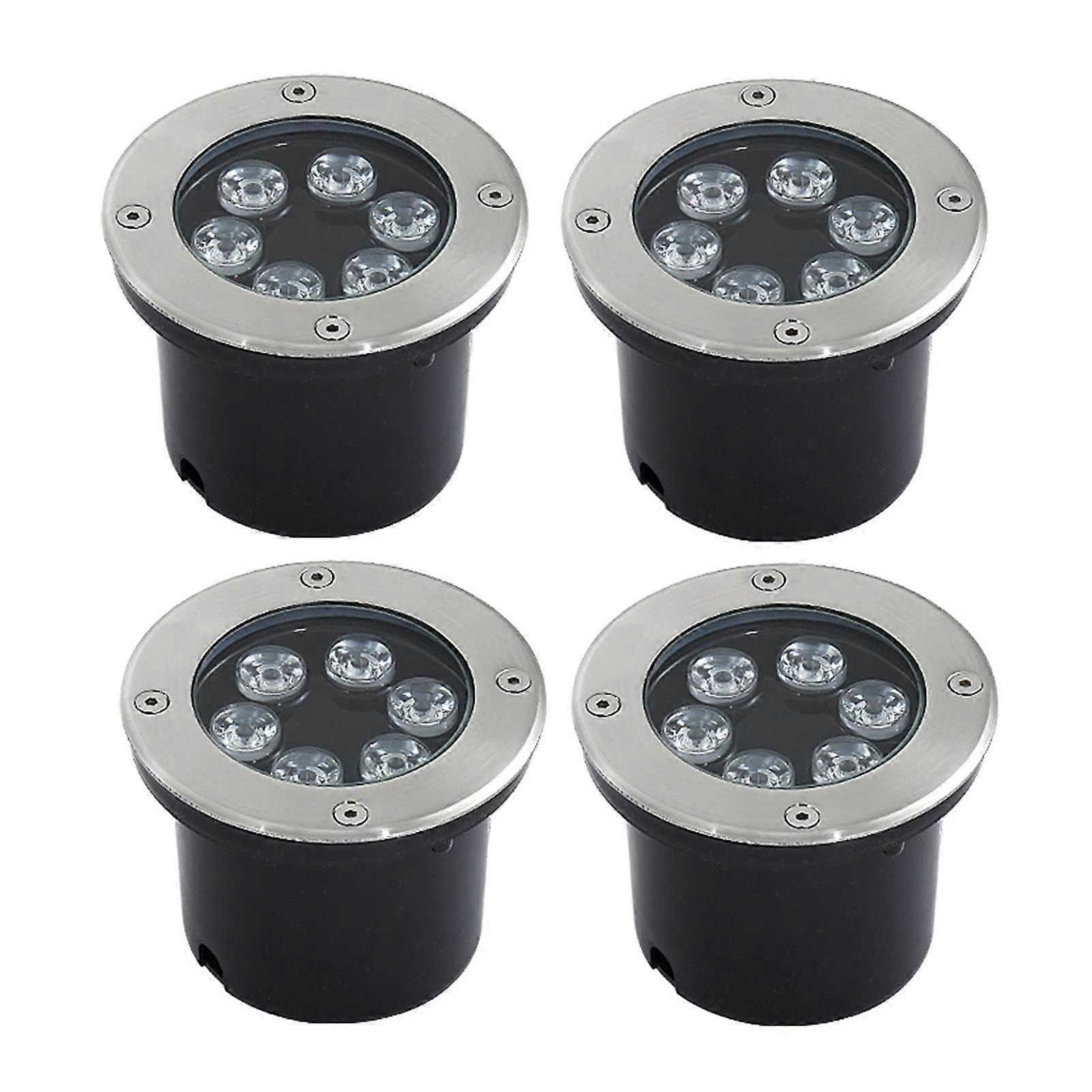 4 Pack Blue LED Landscape Lights IP68 Waterproof  Lumen InGround Outdoor Pathway Deck