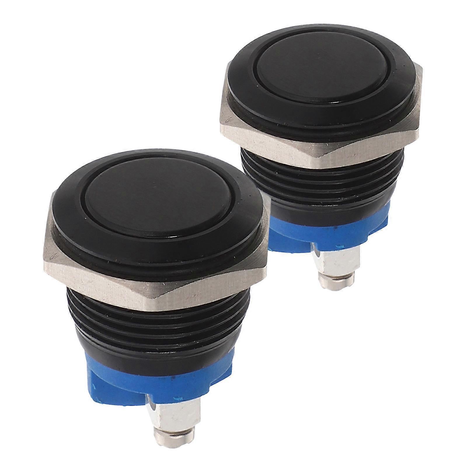 Waterproof Momentary Push Button Switch Metal Housing 2Pcs Replacement