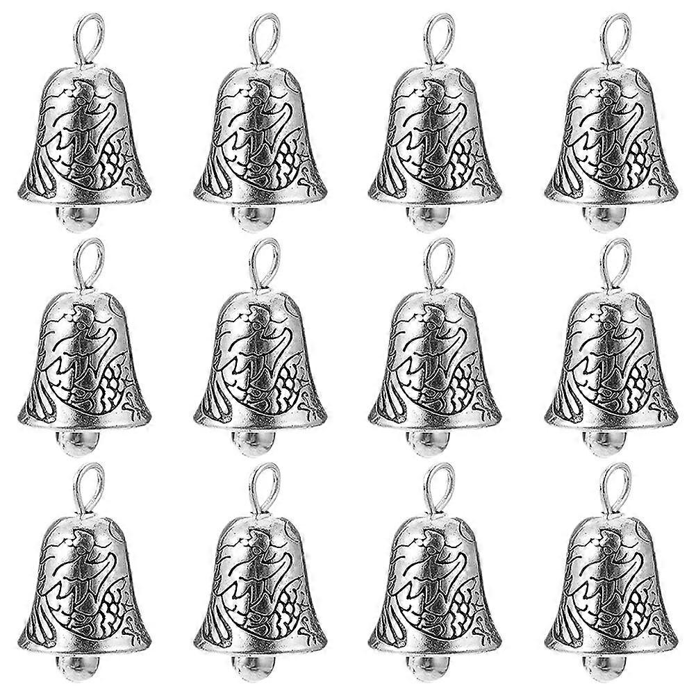 12Pcs Silver Mini Bells for Playing Small Bell Ornaments for Craft Projects