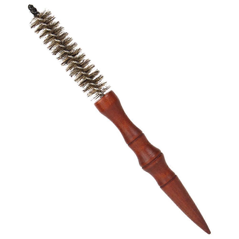 Brown Wood Handle Roller Brush for Curling 1 Piece Small Round Shape