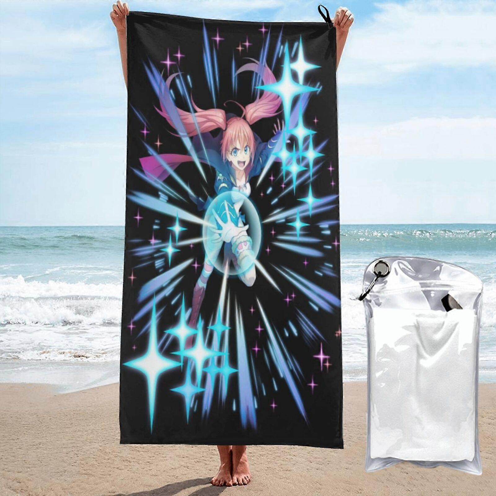 a812 Quella volta che mi sono reincarnato in un asciugamano da spiaggia melma Asciugamano da bagno Asciugamano da bagno in microfibra leggera ad asciugatura rapida per campeggio / viaggio wrxc812