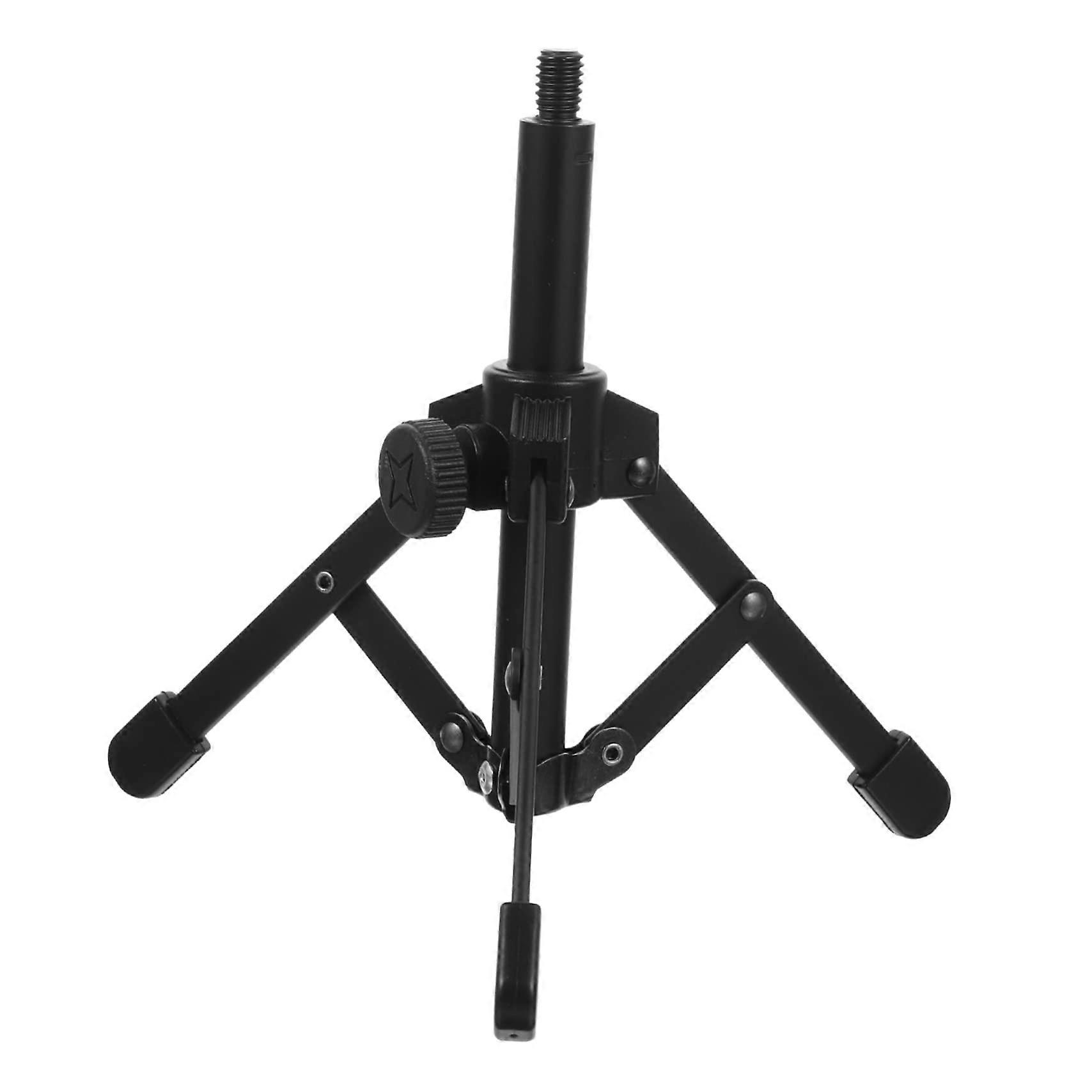 Metal Desk Mic Tripod Stand, Compact Folding, Adjustable Height And Angle, HeavyDuty Microphone Holder For Home Stage