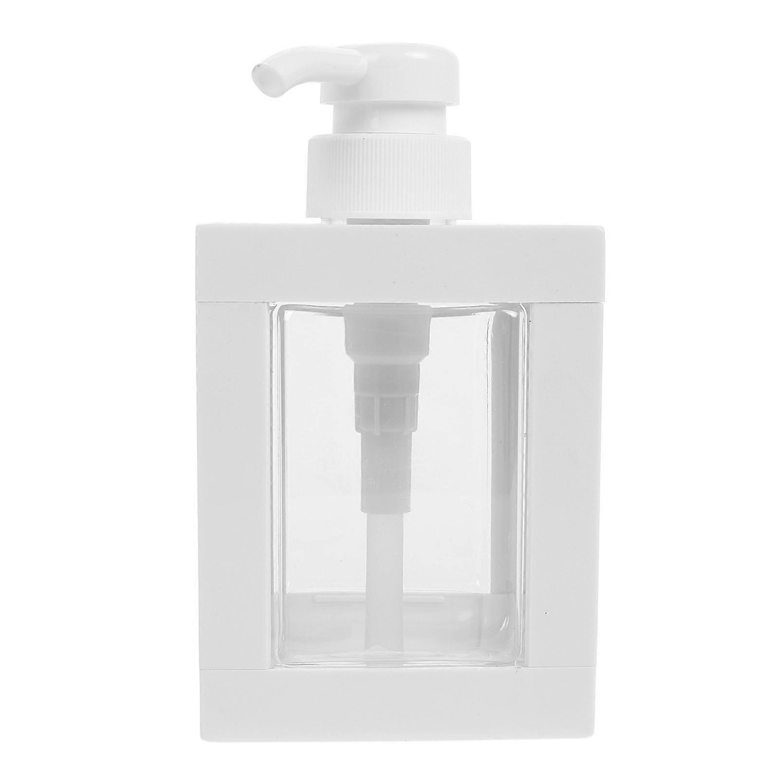 Refillable Plastic Pump Bottle 500ml Empty Dispenser for Bathroom Shampoo Body Wash White Liquid Container