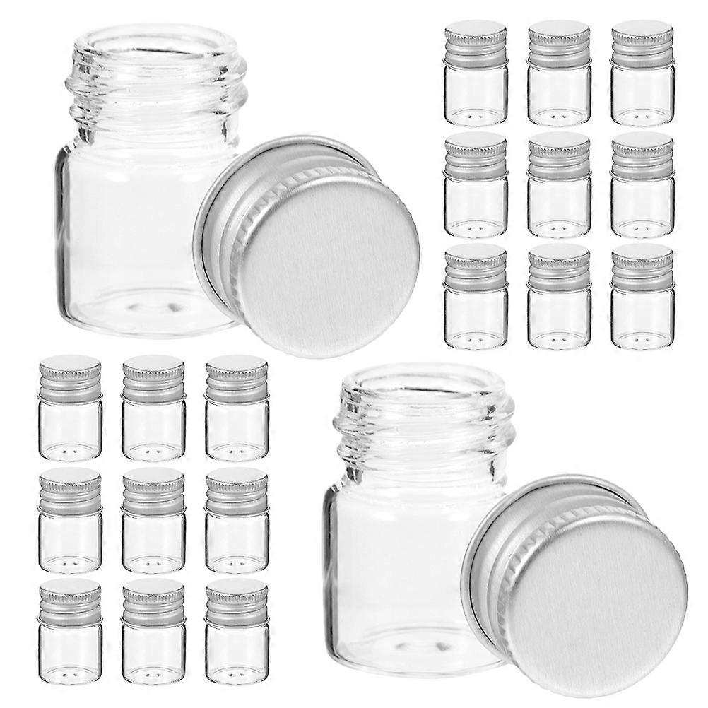 Sealed Glass Bottles with Screw Caps for Sample Storage 48Pcs 5Ml Clear