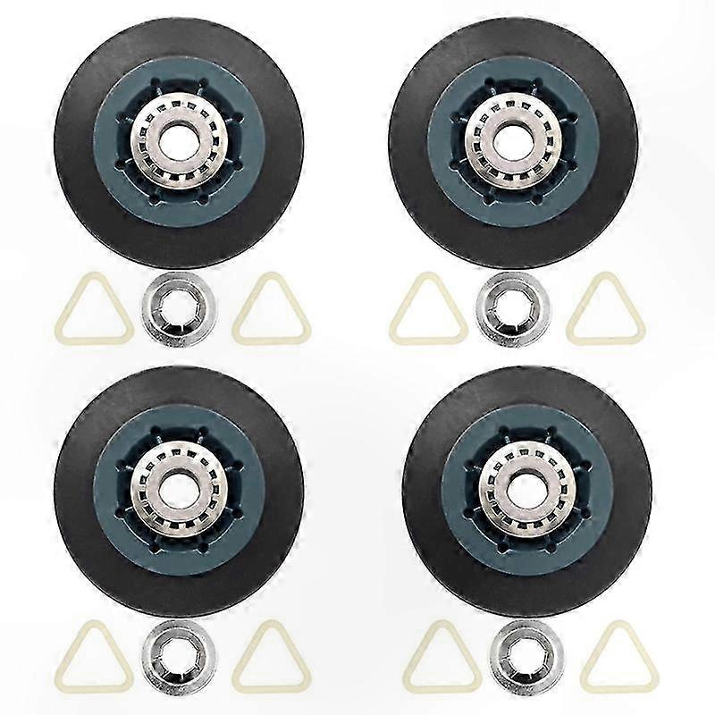 4-Pack Dryer Drum Roller Replacement for W10314173, Compatible with WPW10314173 Support D Roller