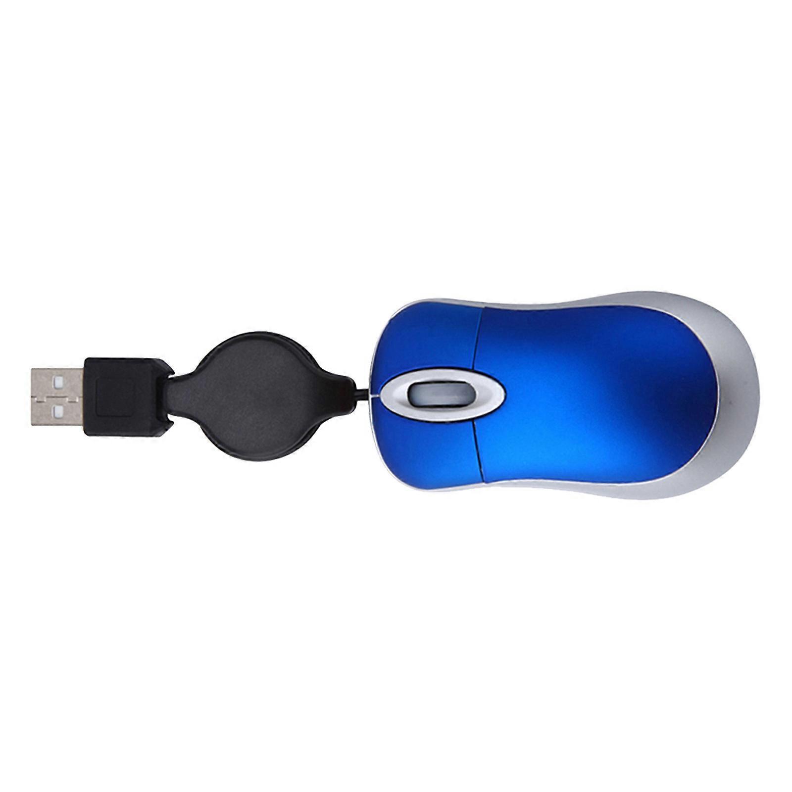 Wired Retractable Mouse Streamlined Design Optical Precision Comfortable Corded Mini Usb For Left And Right Handed Users 1Pcs