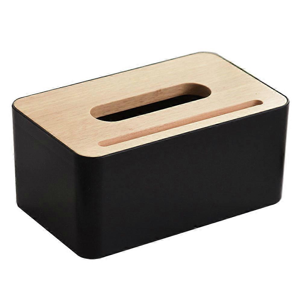 Tissue Container Wooden Tissue Holder with Phone Rack 2Pcs