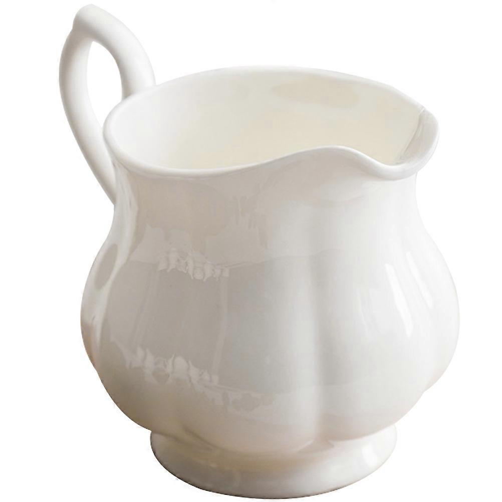 Ceramic Milk Jug Kitchenware for Serving 5Pcs White Coffee Jar Set