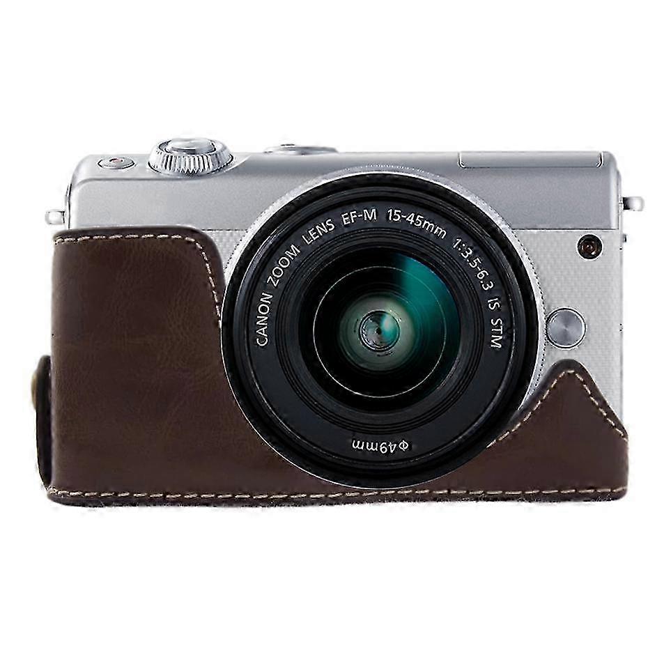 26-27 1/4 inch Thread PU Leather Camera Half Case Base for Canon EOS M100