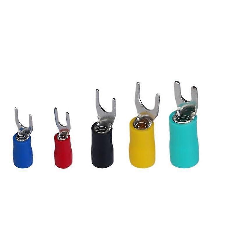100pcs Red SV23 Insulated Spade Wire Crimp Connectors for Secure Electrical Connection
