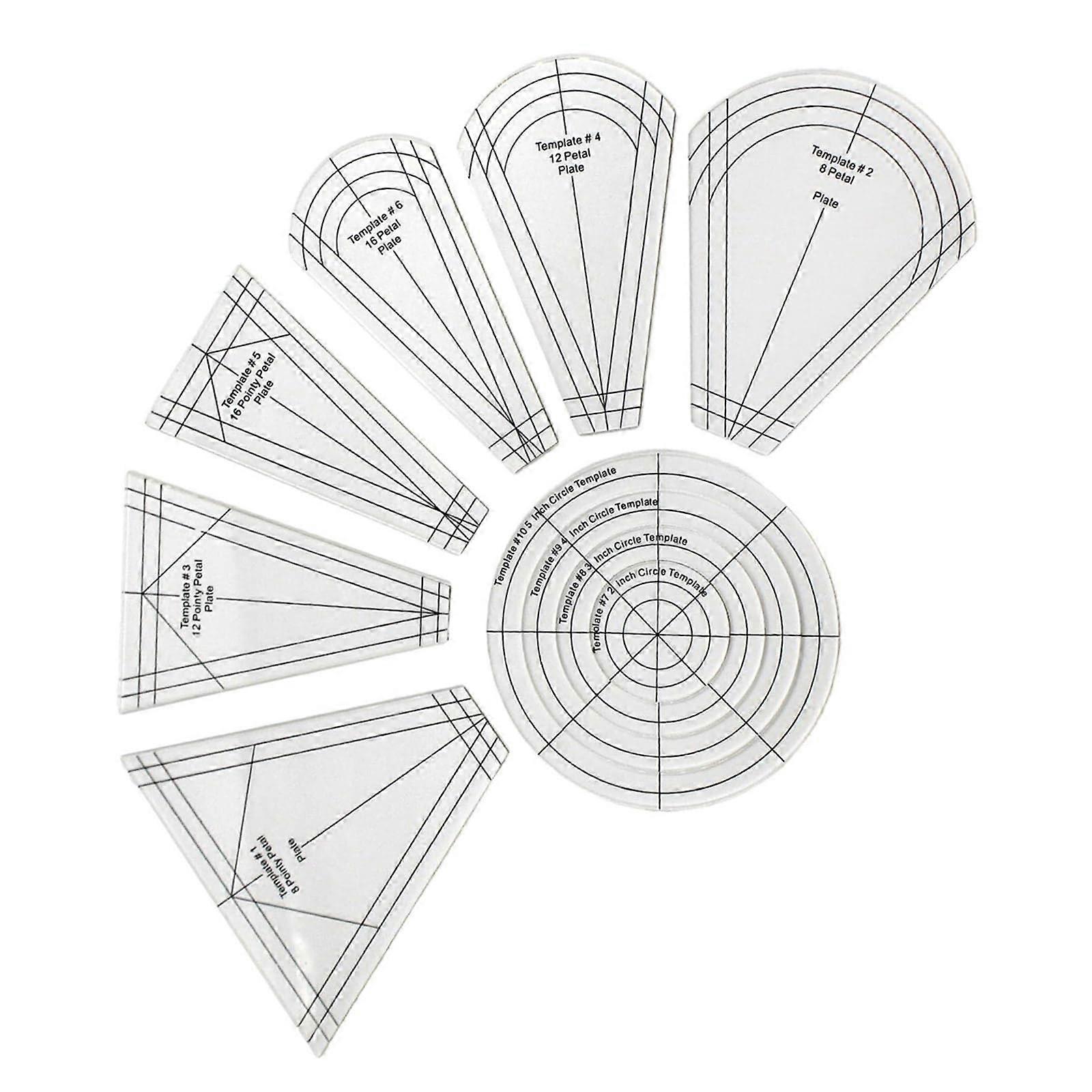 10 Pcs Acrylic Quilting Ruler Set Clear Patchwork Sewing Templates for Easy Shape Creation