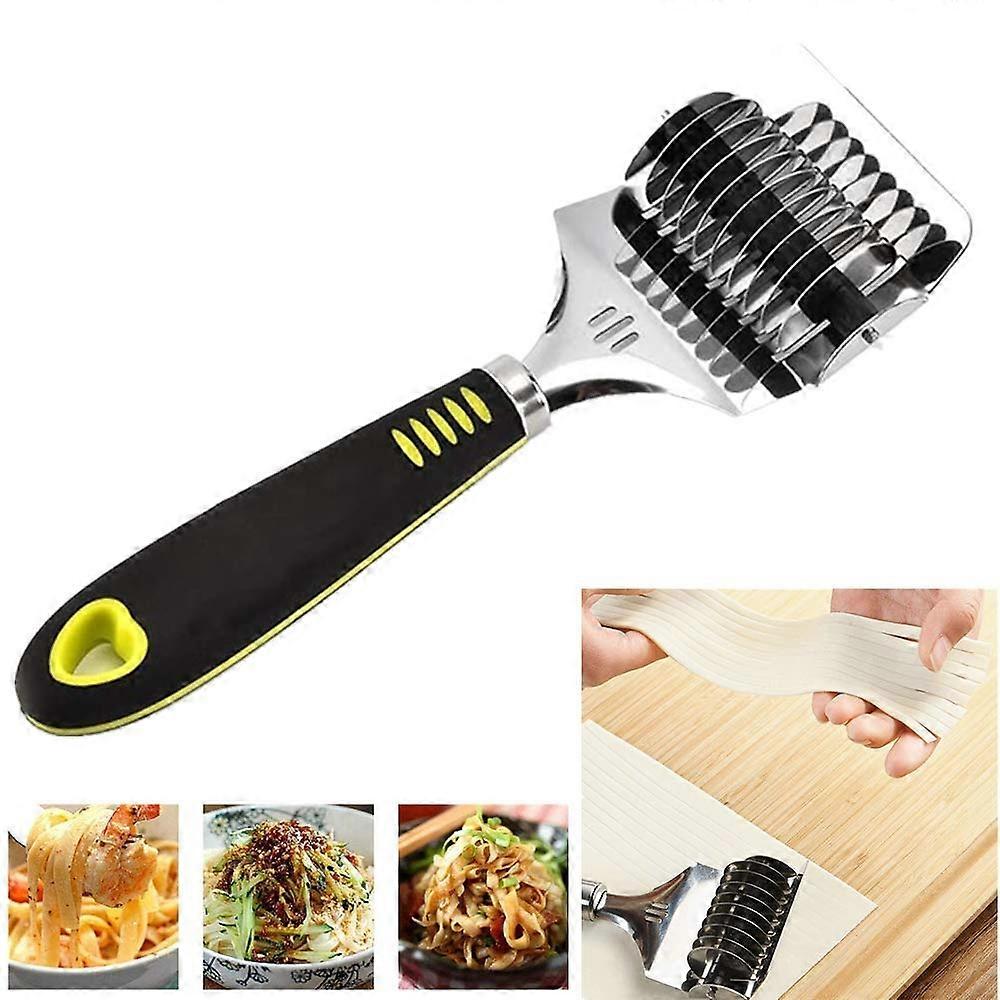 Pasta Cutter Roller 8 Inch Stainless Steel MultiWheel Spaghetti Maker with Ergonomic Handle