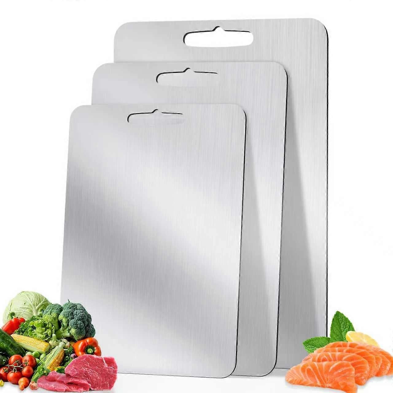 3 Pack Titanium Cutting Board Set, Double Sided Hygienic Design, Dishwasher Safe, S M L Sizes