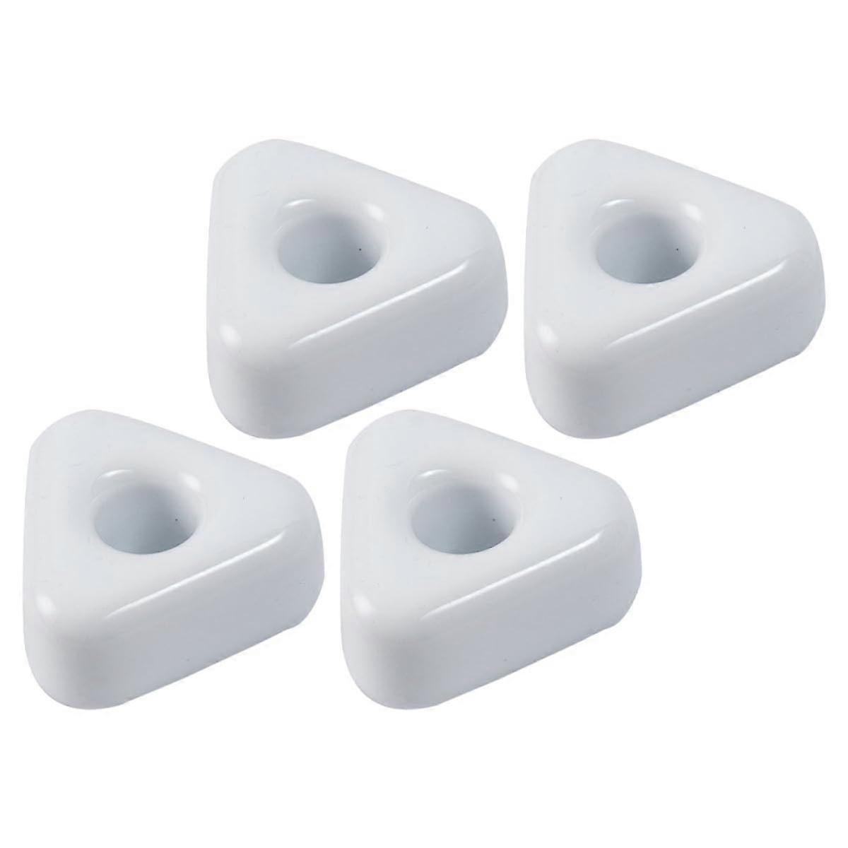 4pcs Ceramic Toothbrush Holder Triangular Design Bathroom Countertop Organizer with Smooth Finish